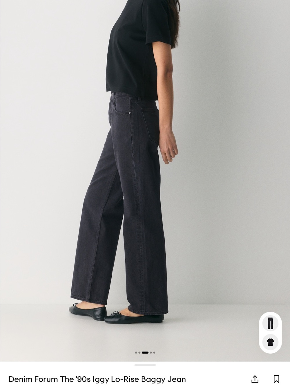 Denim Forum Black Low-Rise Baggy Jeans Iggy